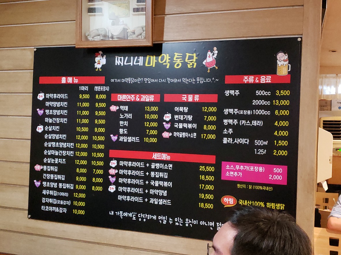 Jjinine Mayak Tongdak menu 1