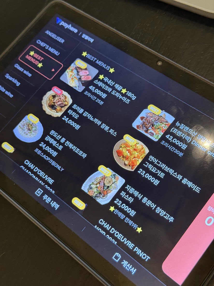 Angelíse menu 1