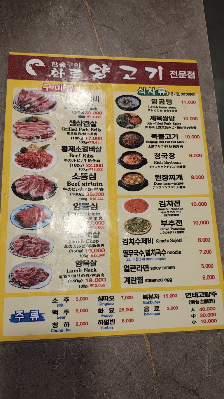 烤炉羊排店 menu 1