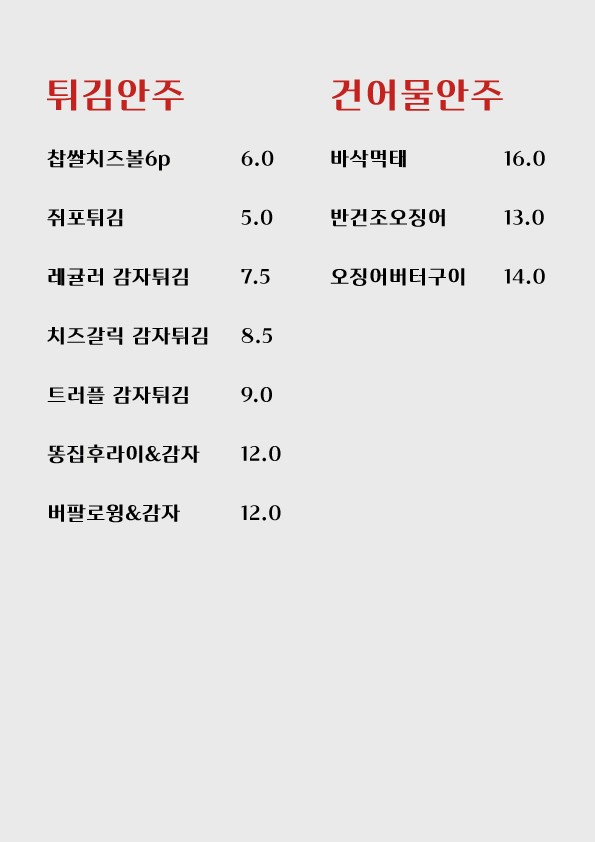 鸡场啤酒 Guro Digital Complex 店 menu 5