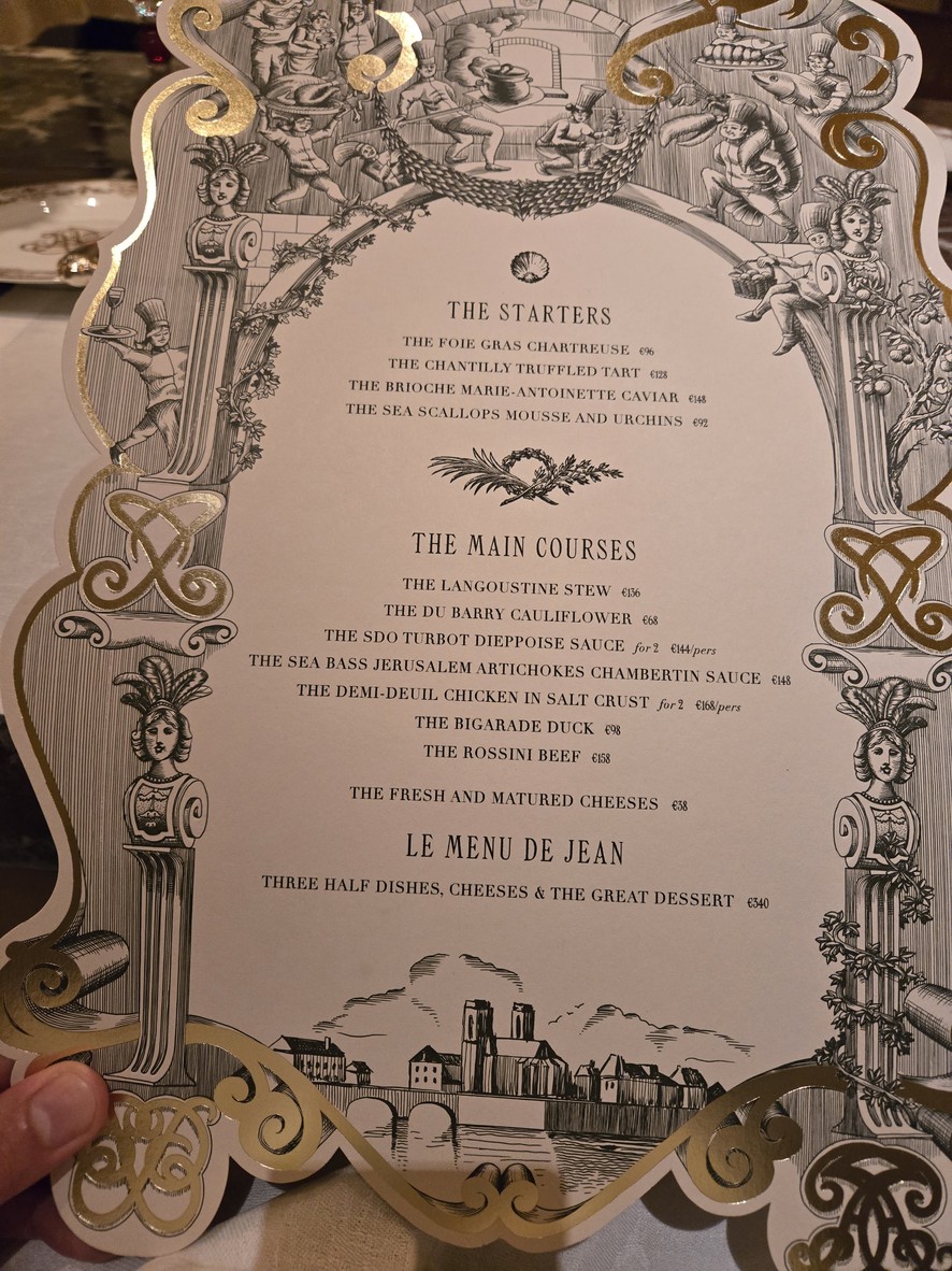 Jean Imbert au Plaza Athénée menu 1
