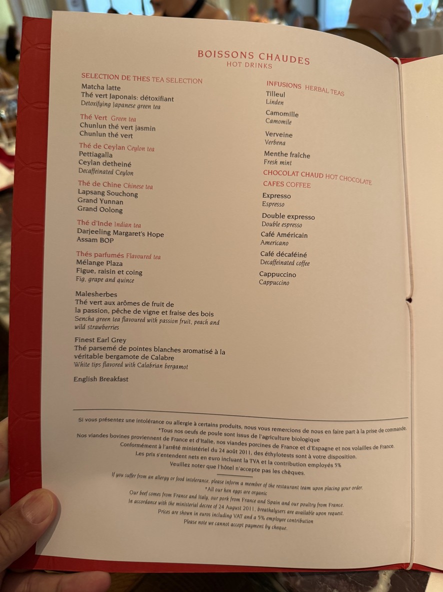 Jean Imbert au Plaza Athénée menu 2