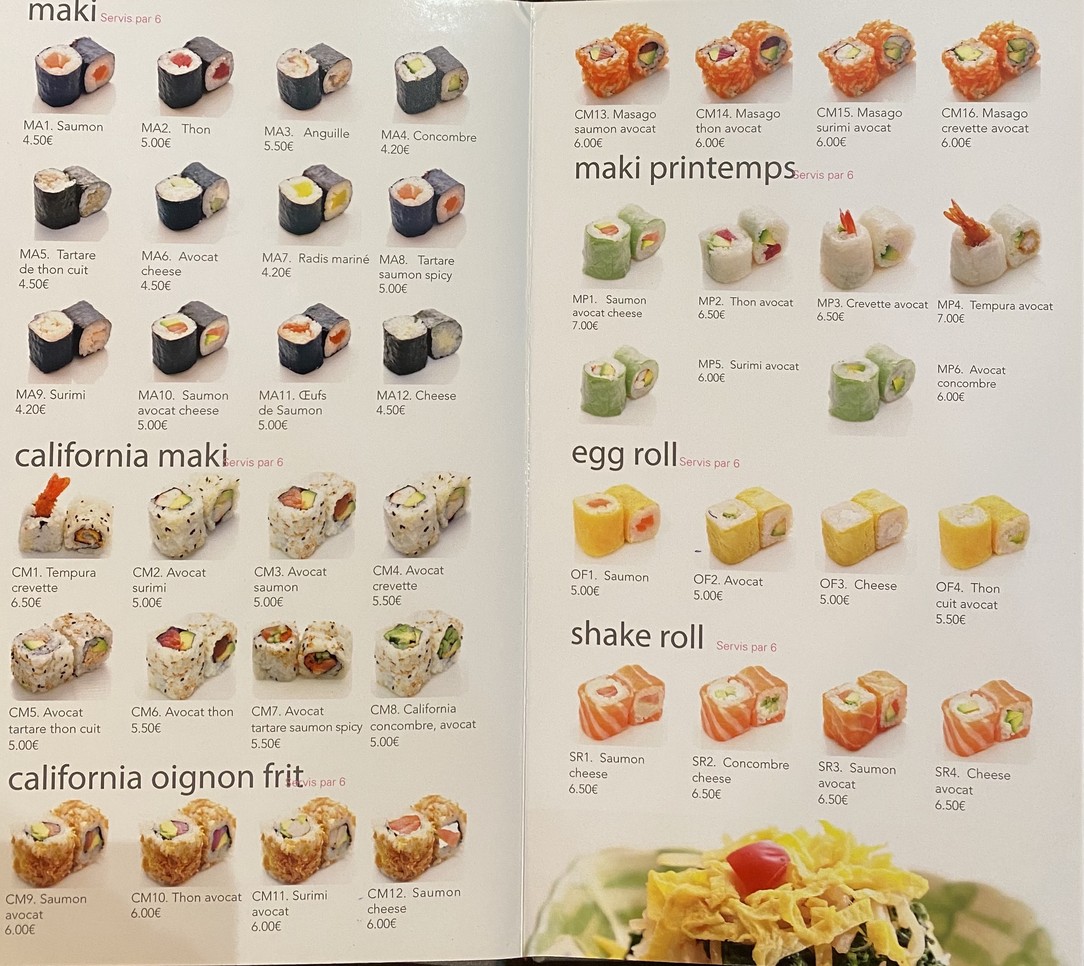 Tokoyama menu 4