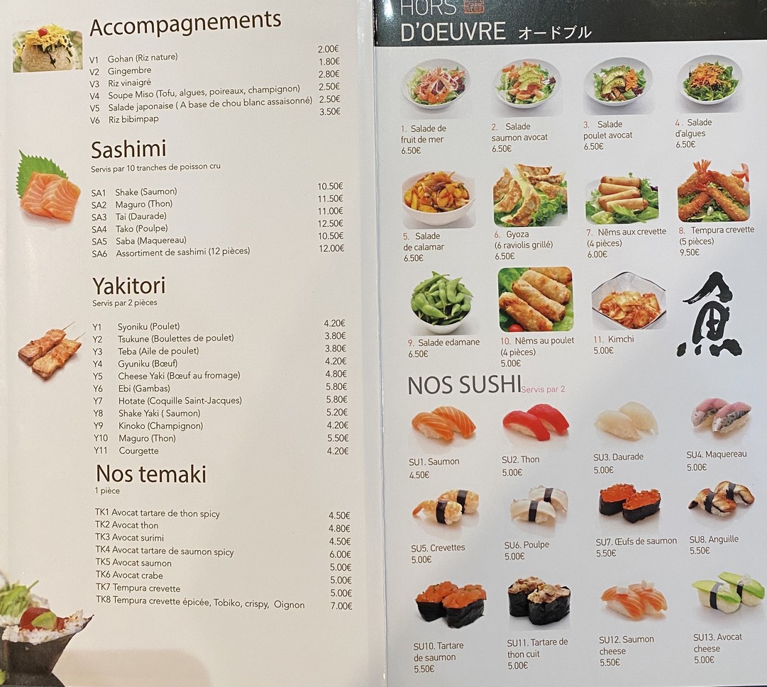 Tokoyama menu 5