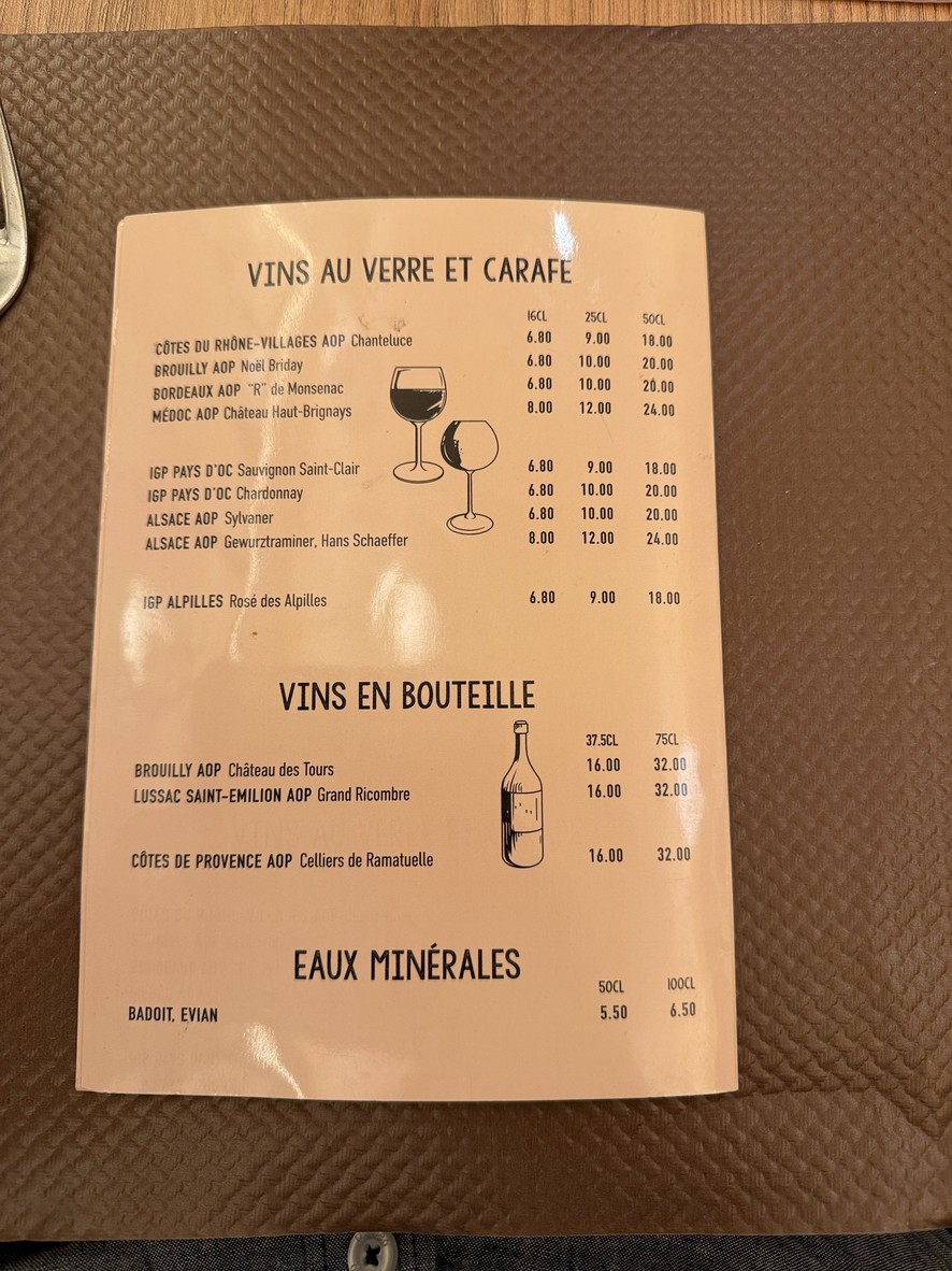 Brasserie Le Ségur menu 2