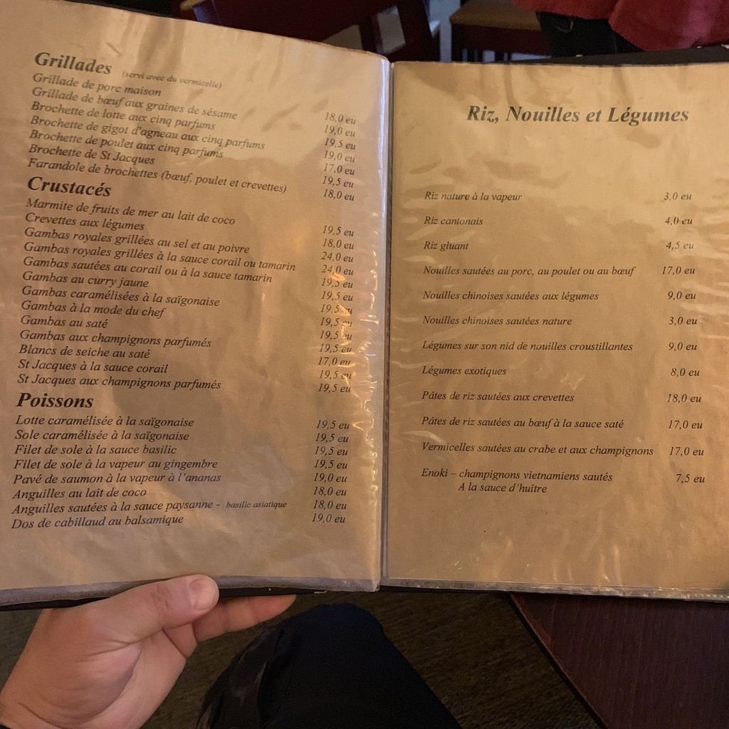 Le Sourire de Saïgon menu 2