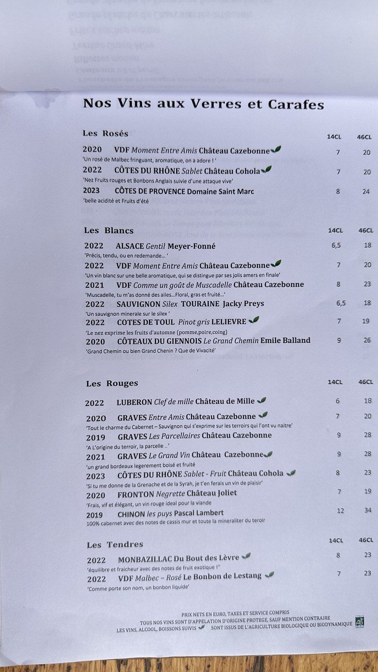 750克 La Table menu 3