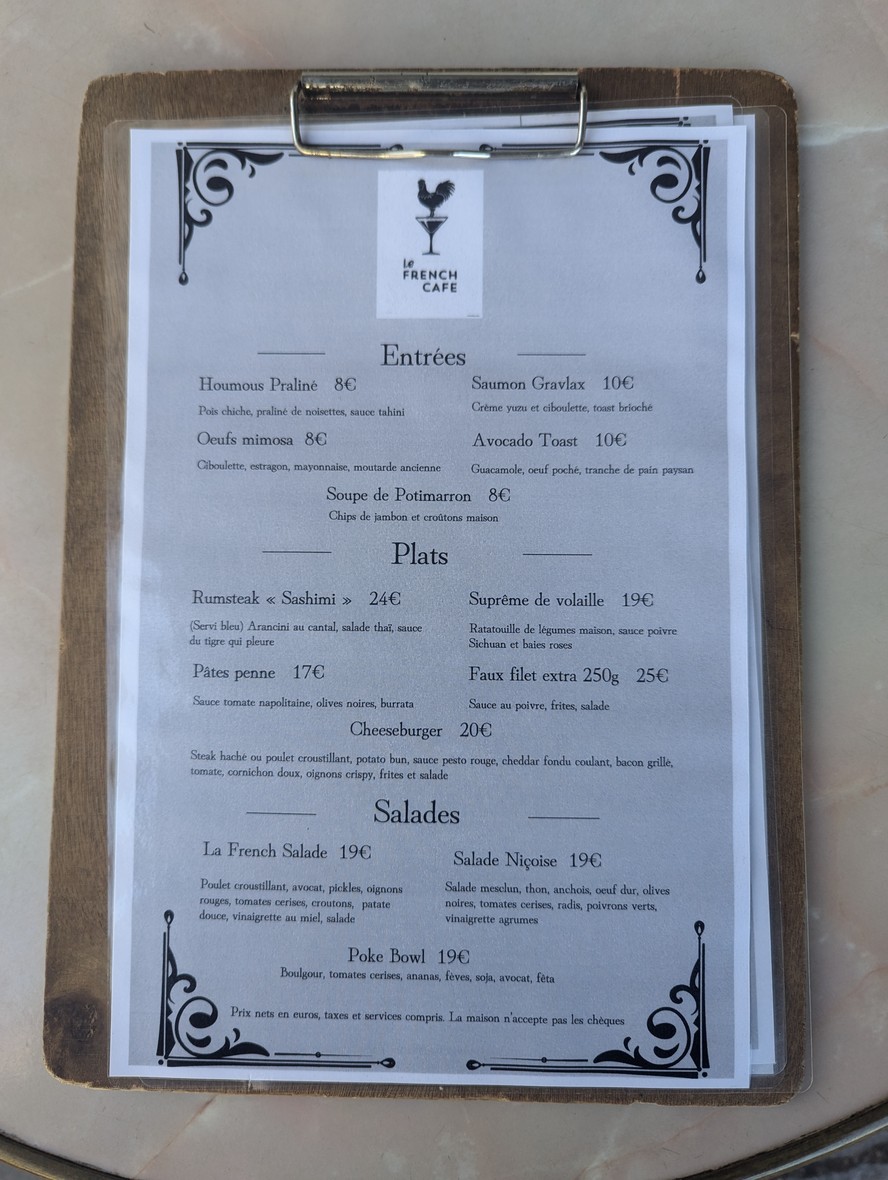 Le French Café menu 1