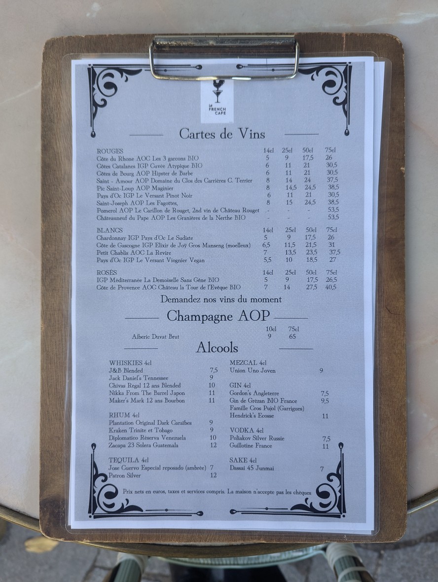Le French Café menu 3