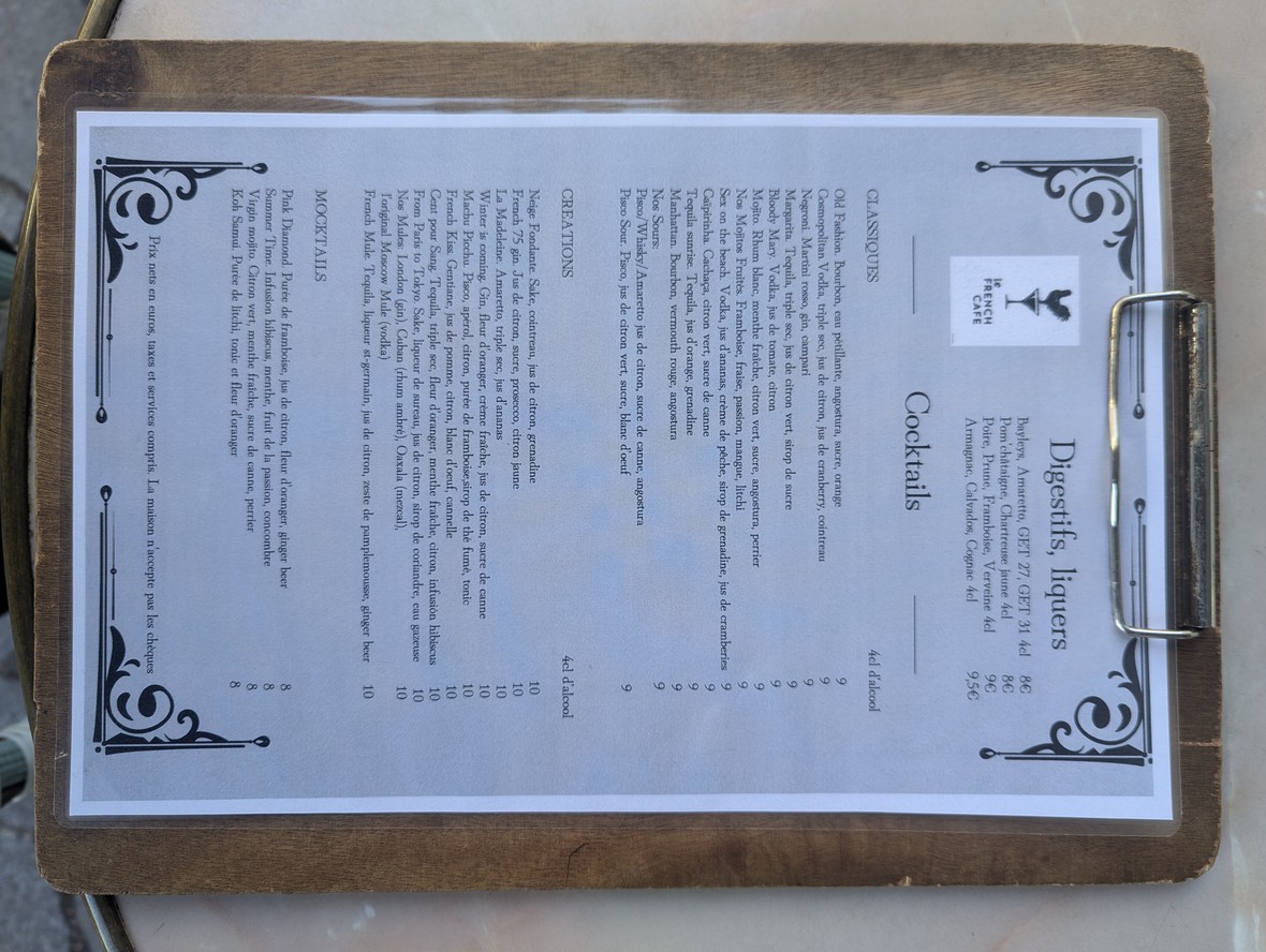 Le French Café menu 4