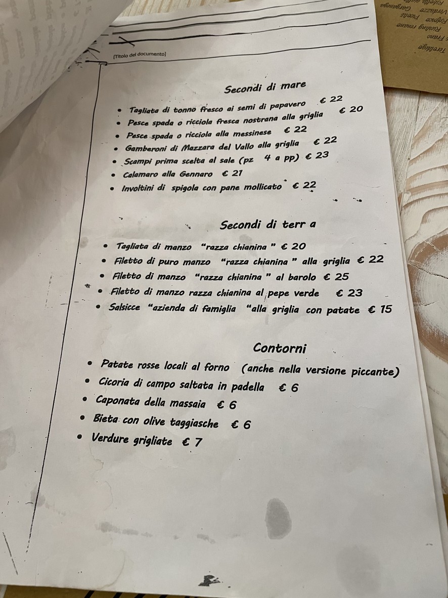 Osteria La Massaia menu 3