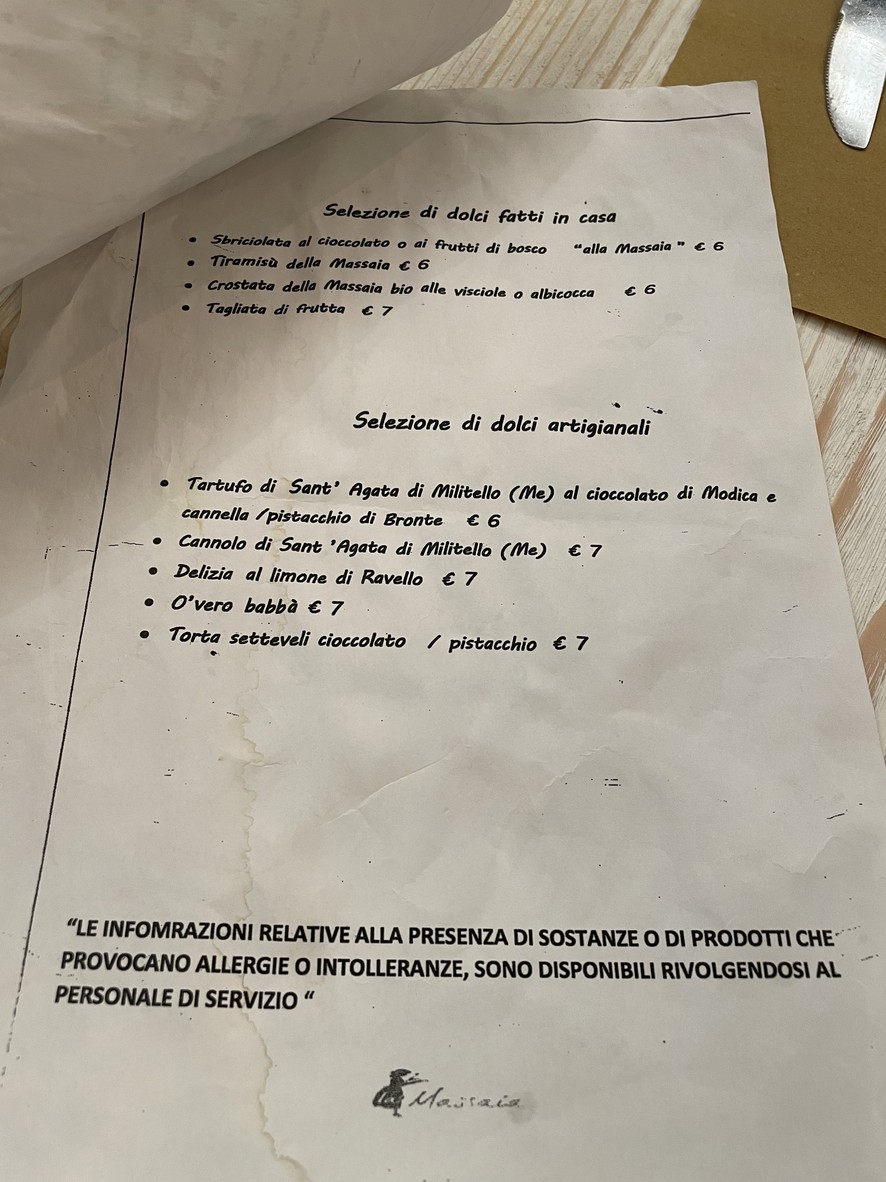 Osteria La Massaia menu 4
