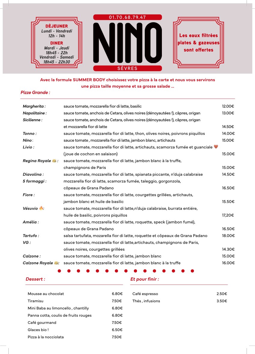 Nino menu 3