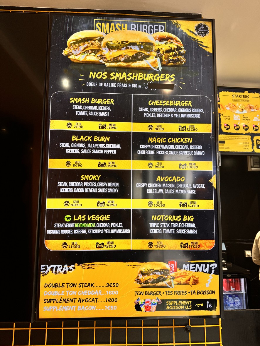 SMASH BURGER PARIS menu 1