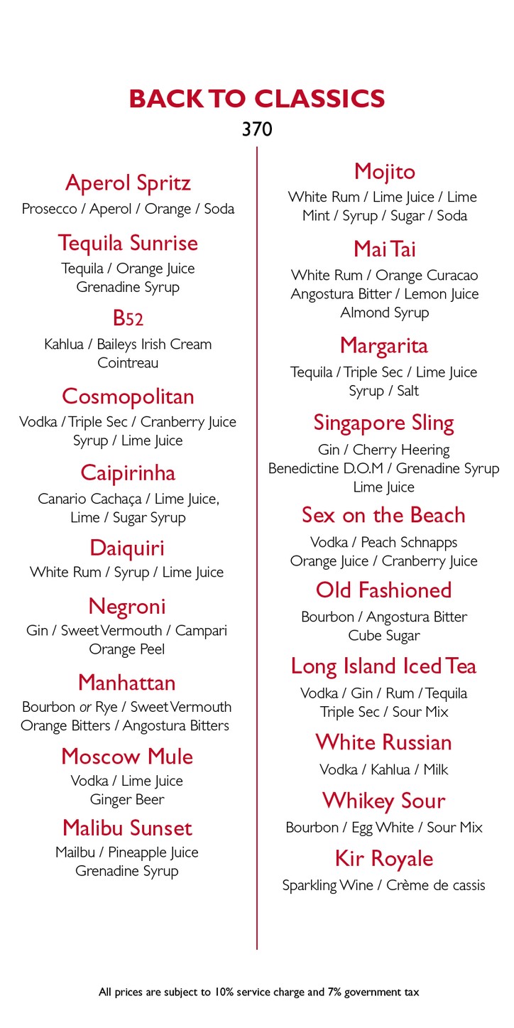 ZOOM Sky Bar & Restaurant menu 2