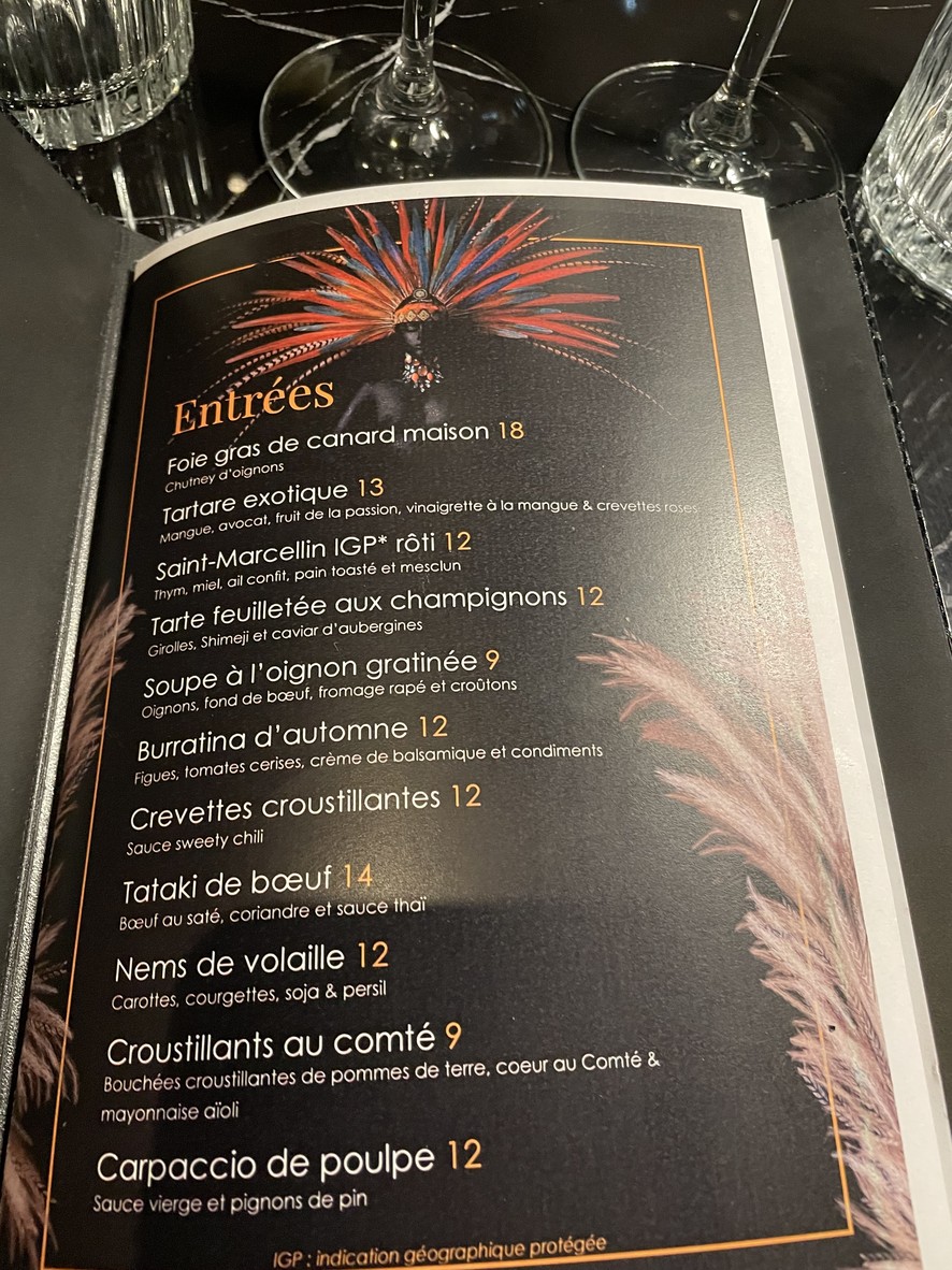 Quai Est menu 1