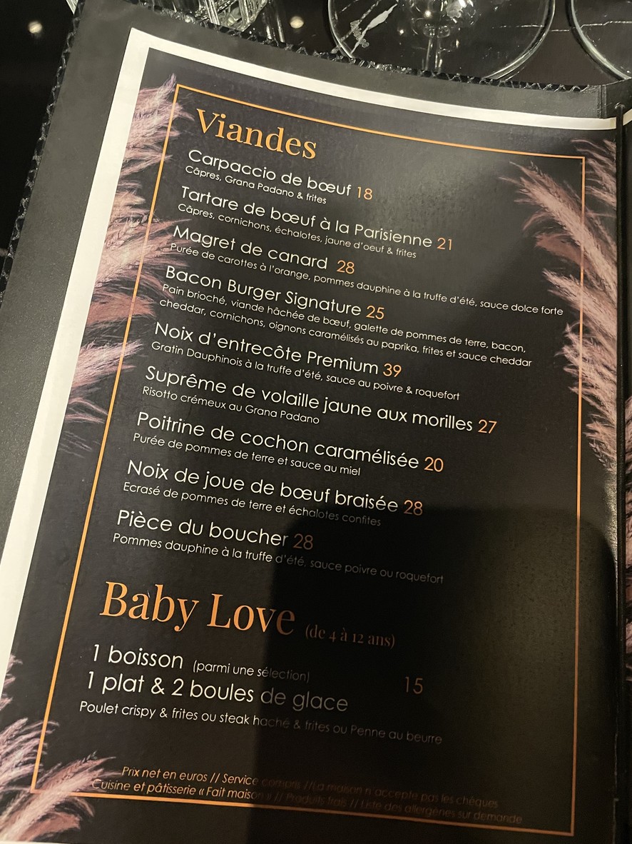 Quai Est menu 2