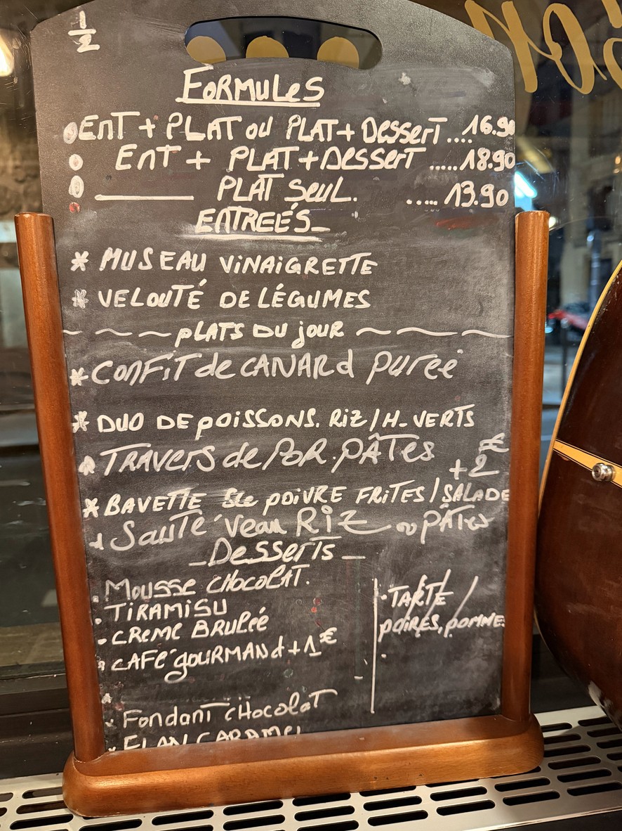 Le Dis Vin Gaulois menu 1
