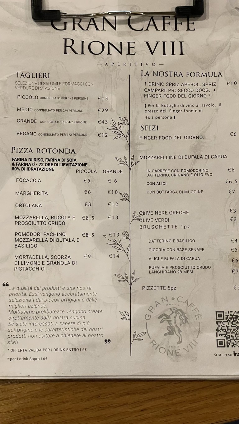 Gran Caffè Rione VIII menu 2