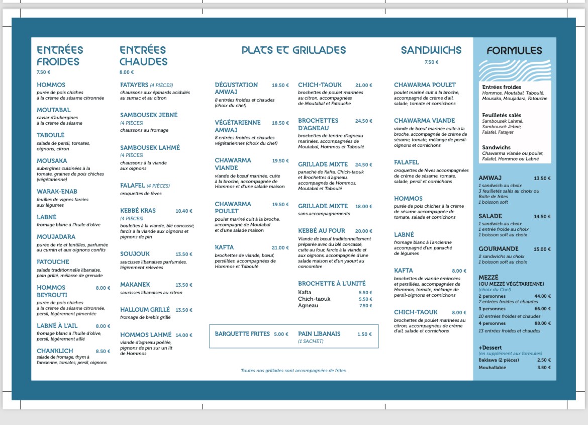 AMWAJ menu 1