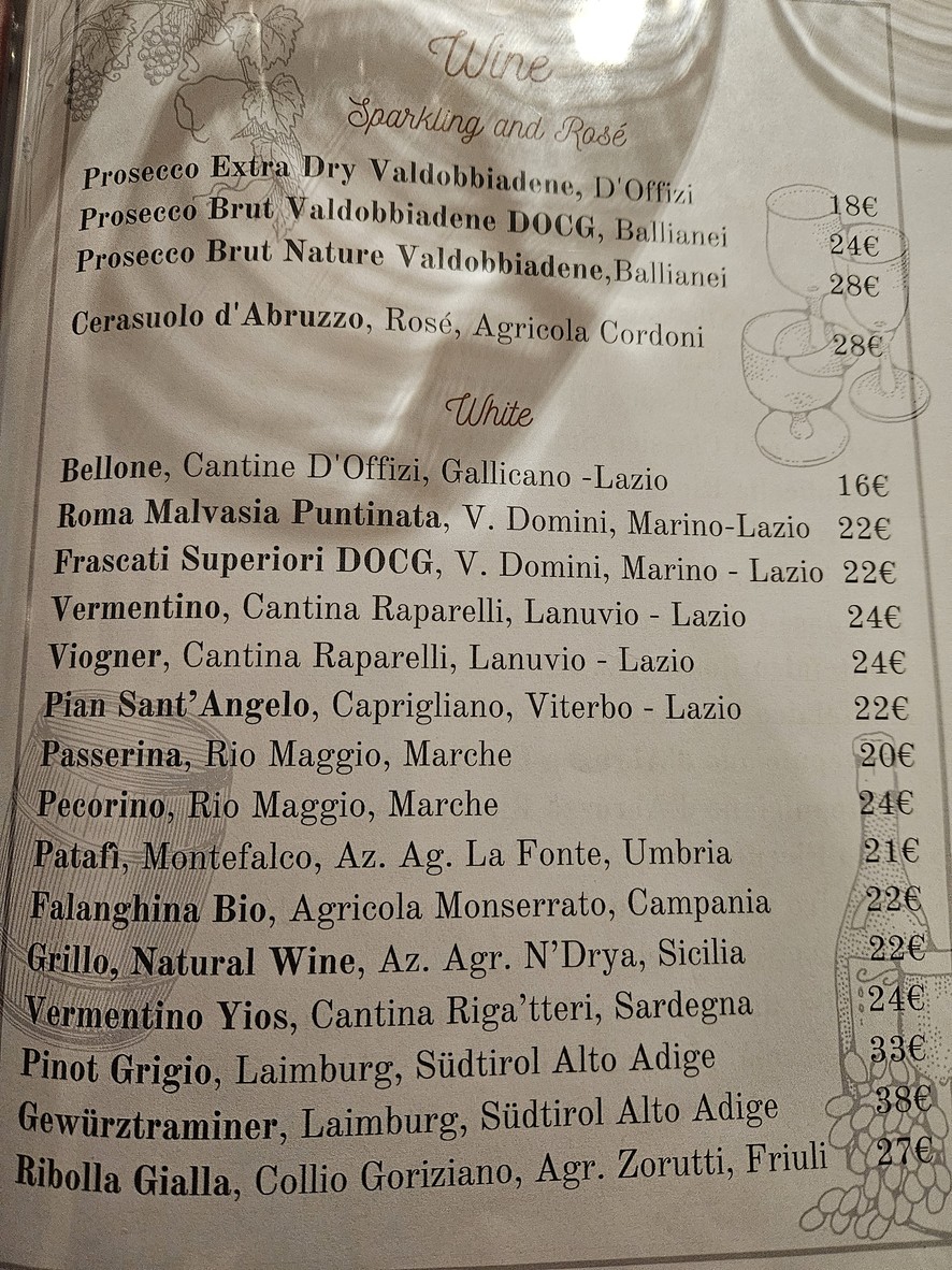 Osteria da Marcello 1961 menu 5