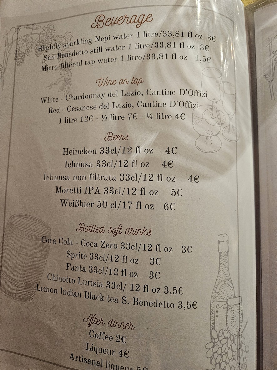 Osteria da Marcello 1961 menu 7