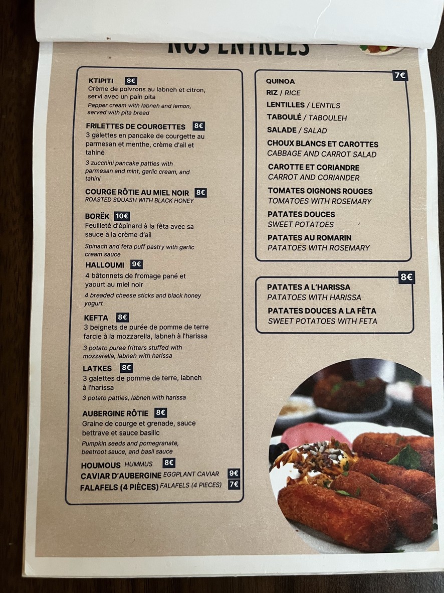 La Cantine de Sam menu 1