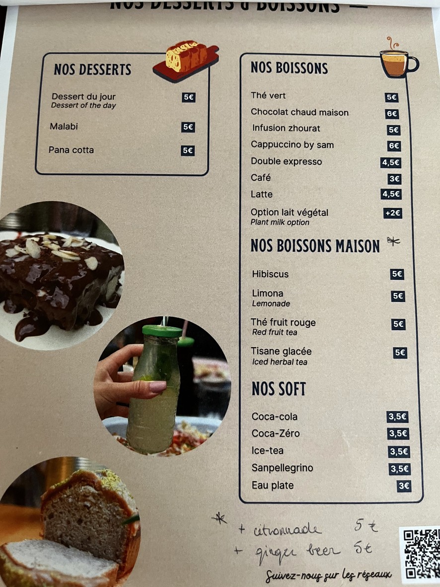 La Cantine de Sam menu 4