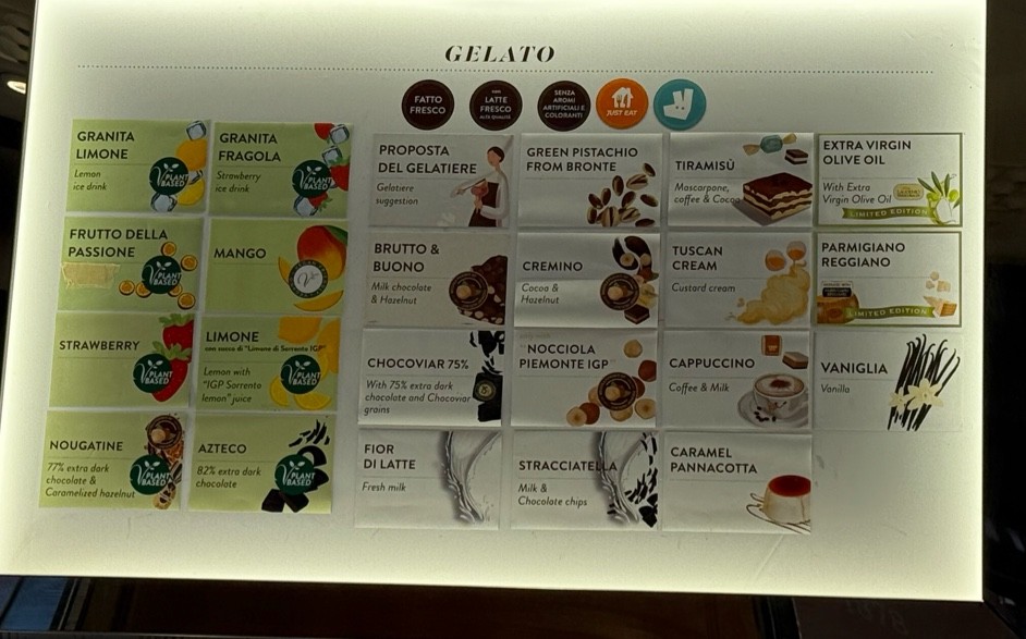 Venchi Cioccolato e Gelato, Roma Via degli Orfani, Pantheon menu 1
