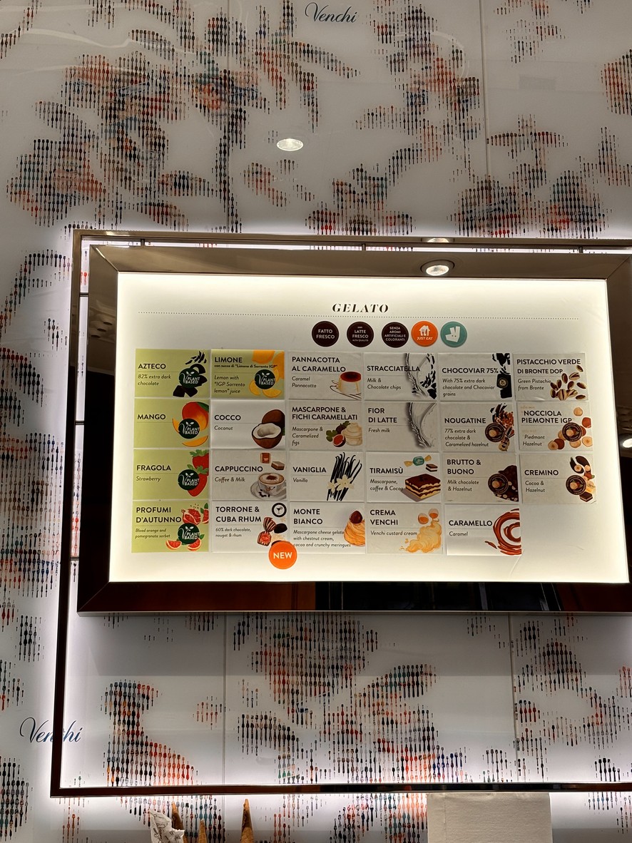 Venchi Cioccolato e Gelato, Roma Via degli Orfani, Pantheon menu 2