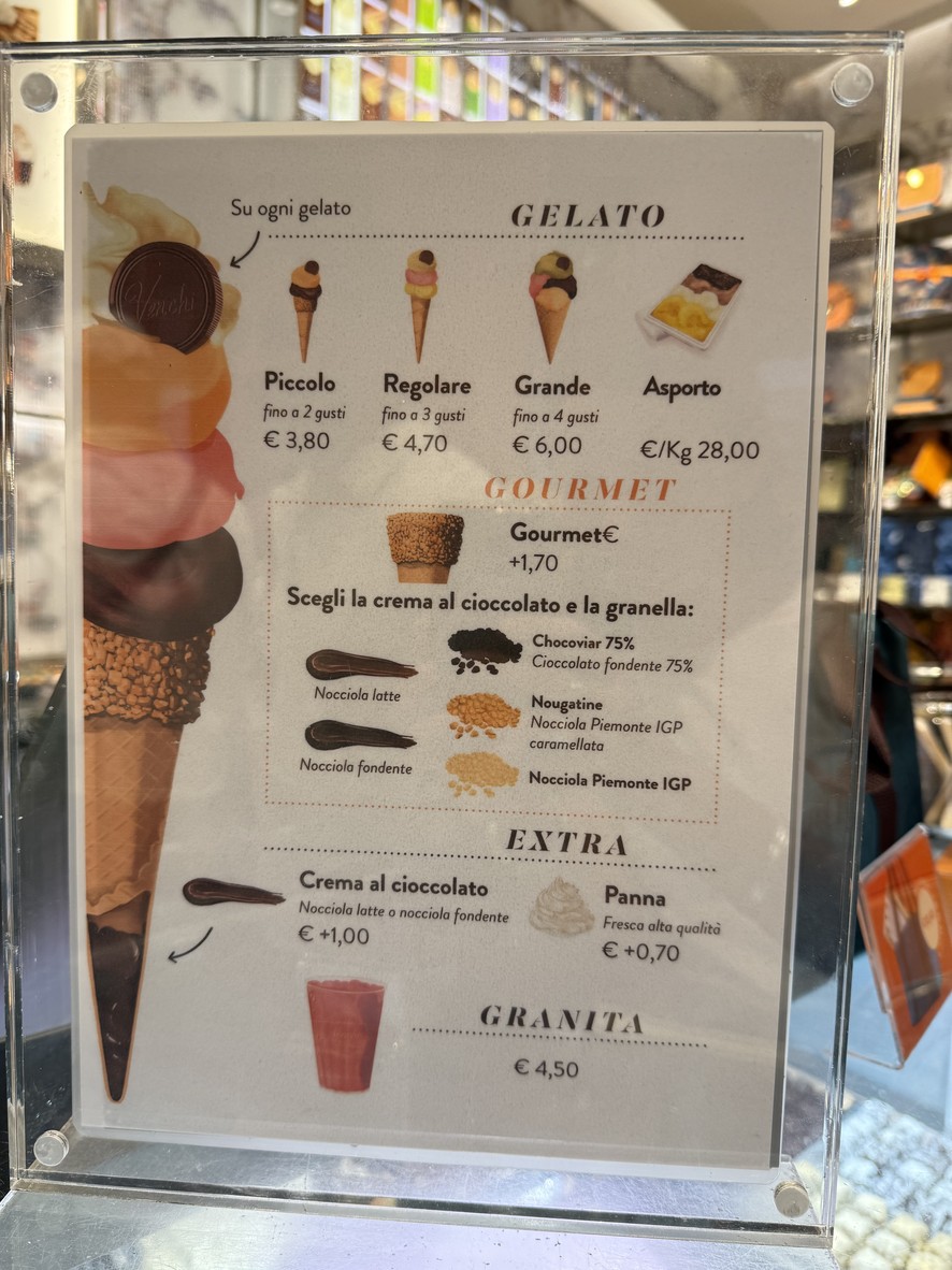 Venchi Cioccolato e Gelato, Roma Via degli Orfani, Pantheon menu 5