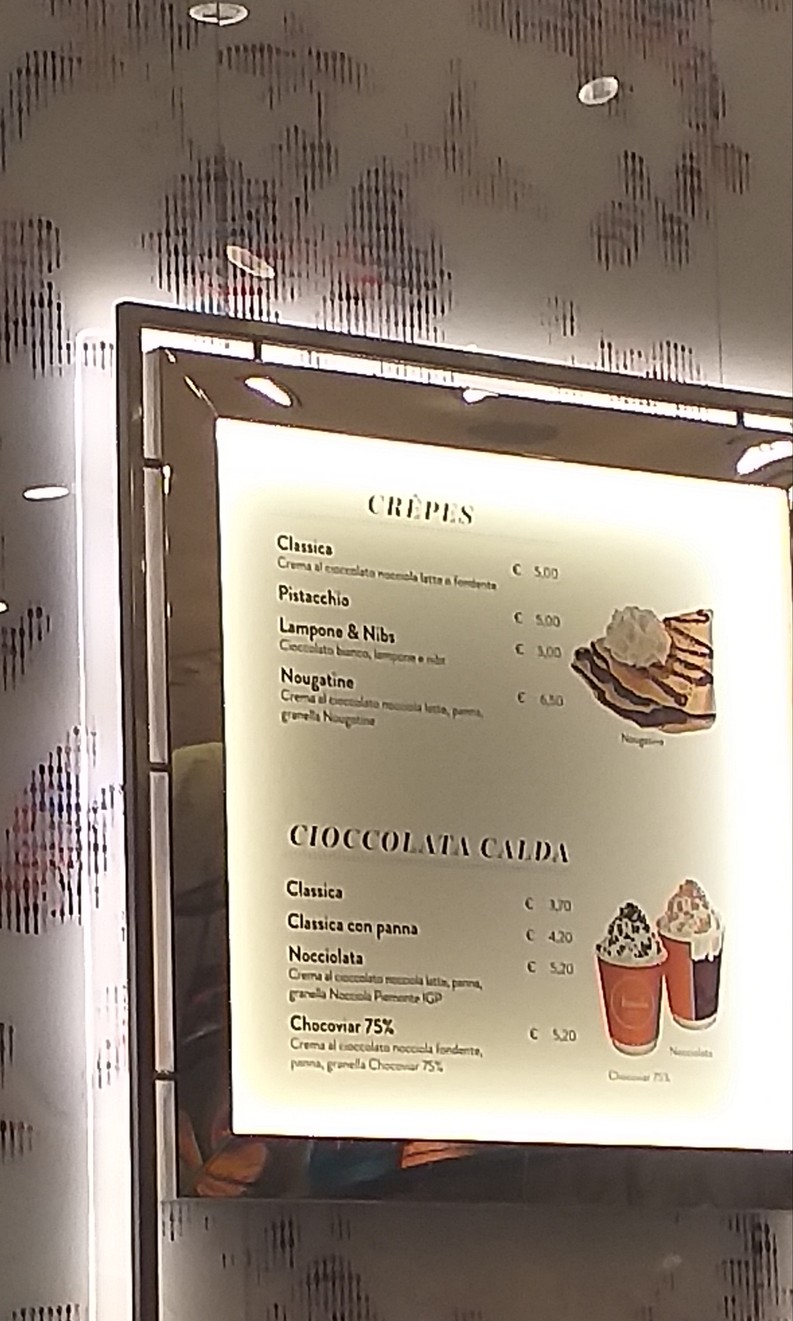 Venchi Cioccolato e Gelato, Roma Via degli Orfani, Pantheon menu 6