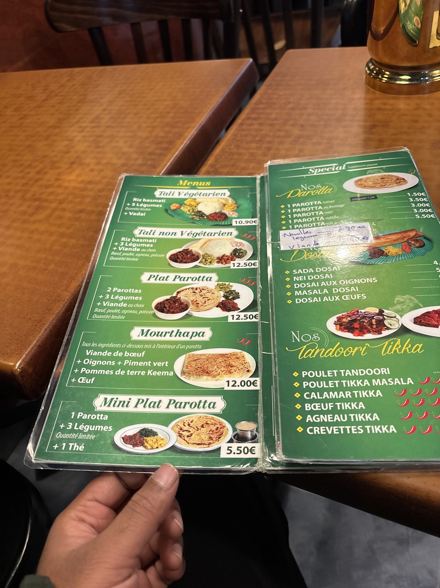 Muniyandi Vilas menu 1