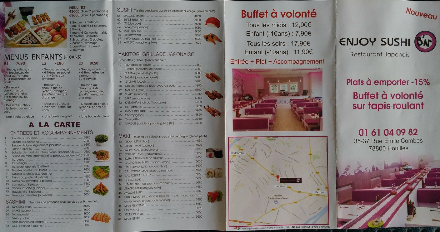 Enjoy Sushi B'ar menu 1