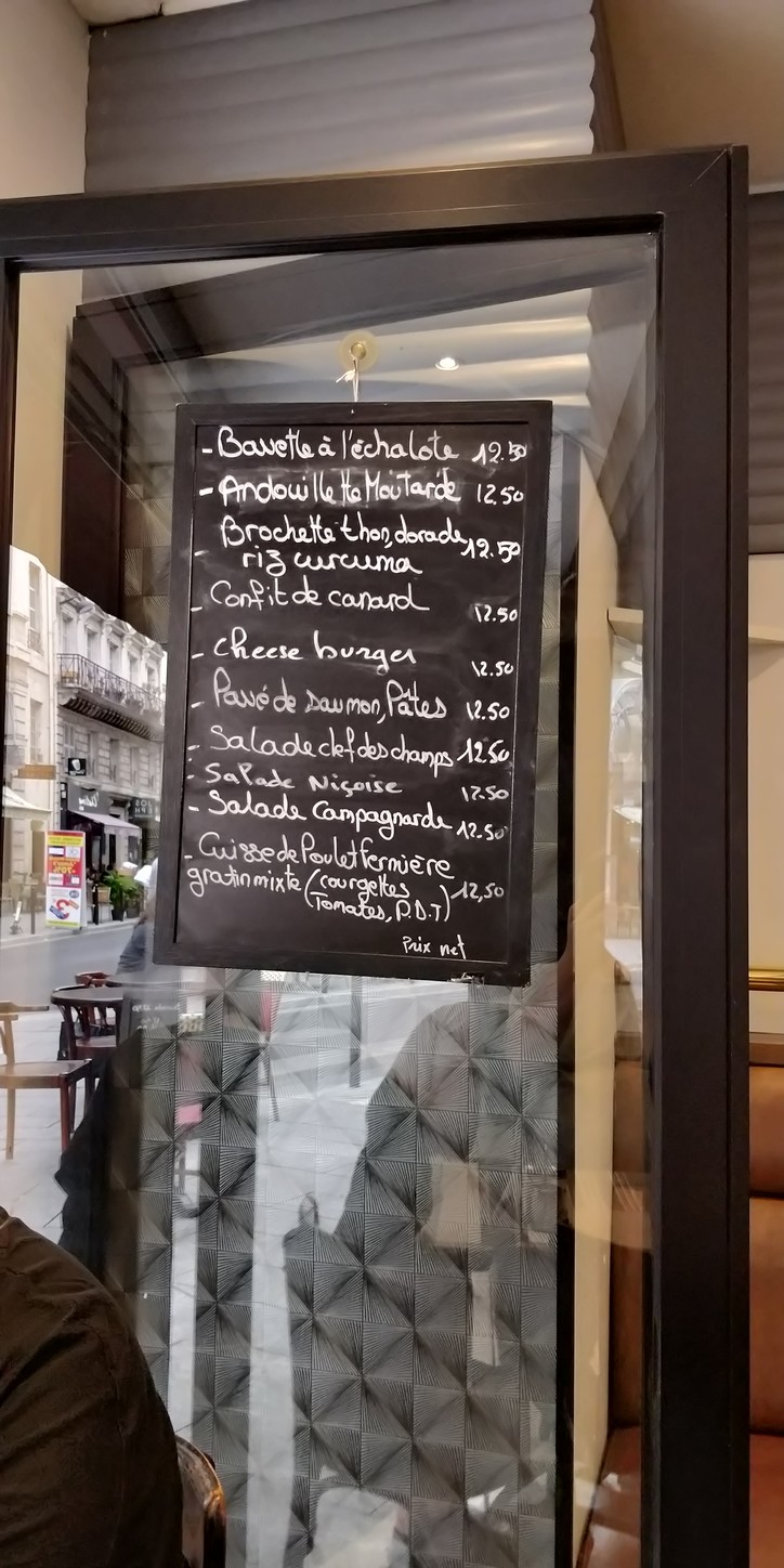 La Clef Des Champs menu 1