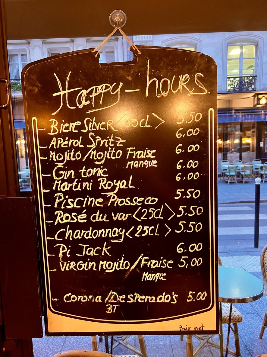 La Clef Des Champs menu 2