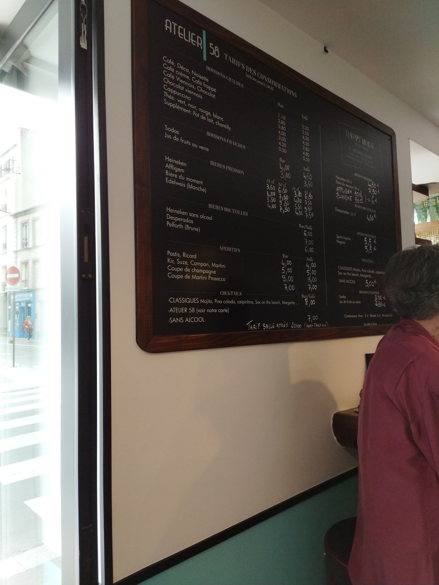 Atelier 58 menu 2