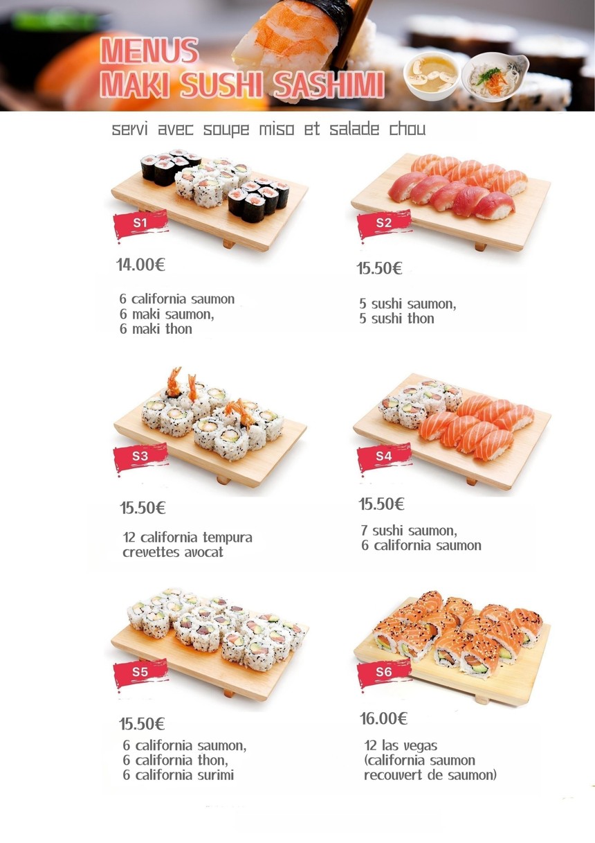 Sushi bar menu 1