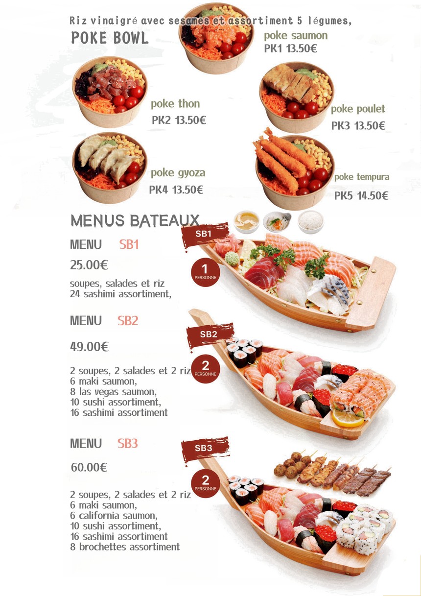 Sushi bar menu 2