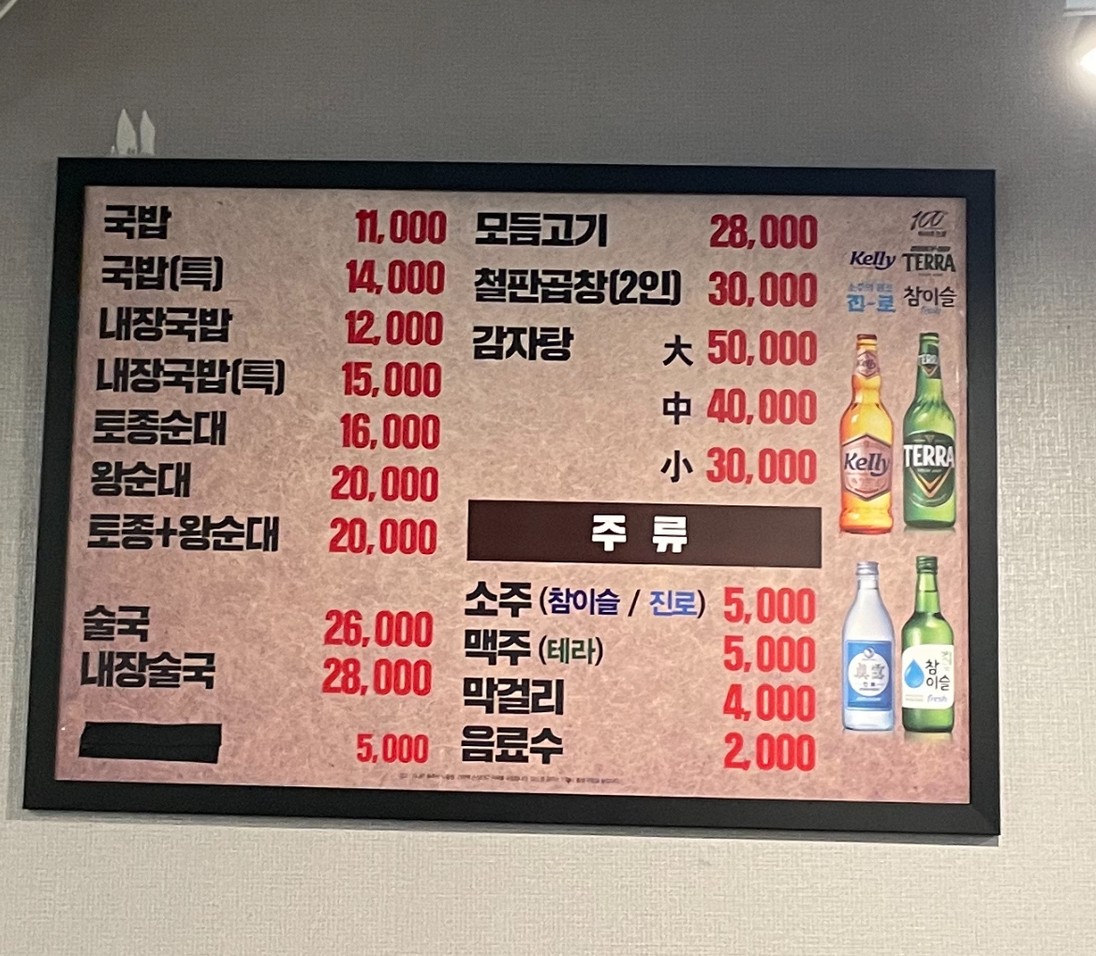 Baekam Wangsoondae menu 1