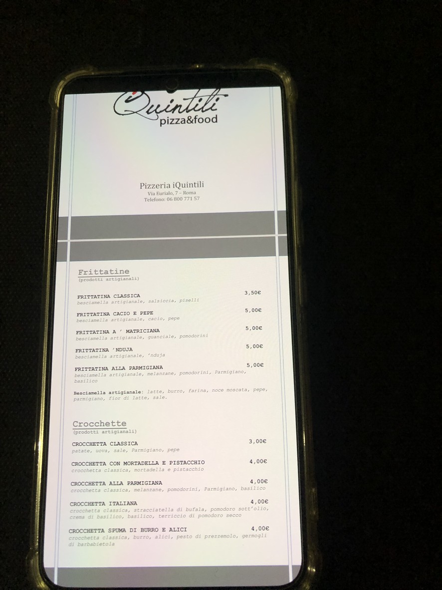 Pizzeria I Quintili Furio Camillo menu 1