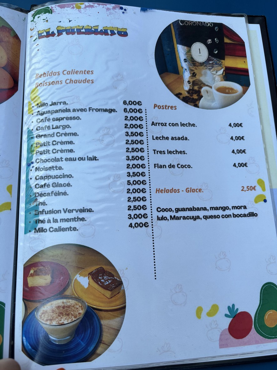 El pueblito restaurante colombiano en paris menu 3