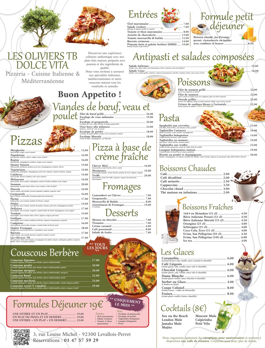 Les oliviers TB menu 1
