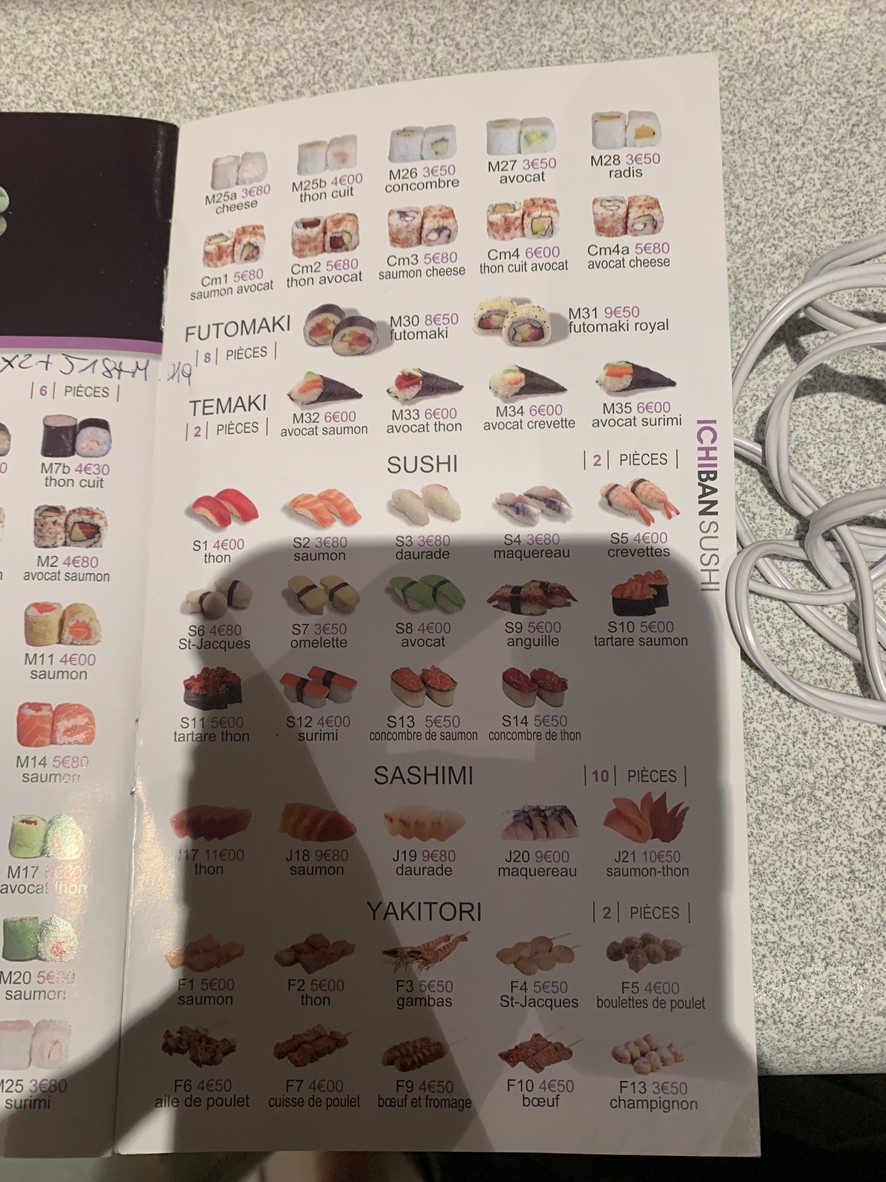 Ichiban Sushi menu 2