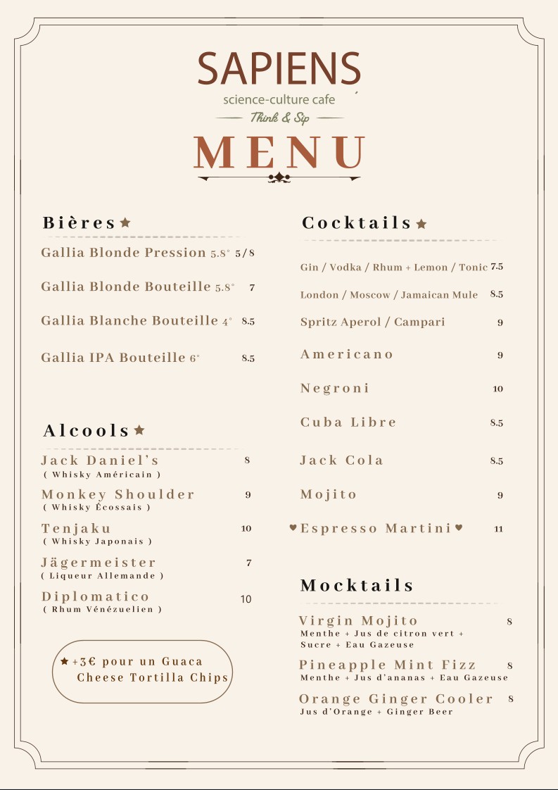 Sapiens Café menu 3