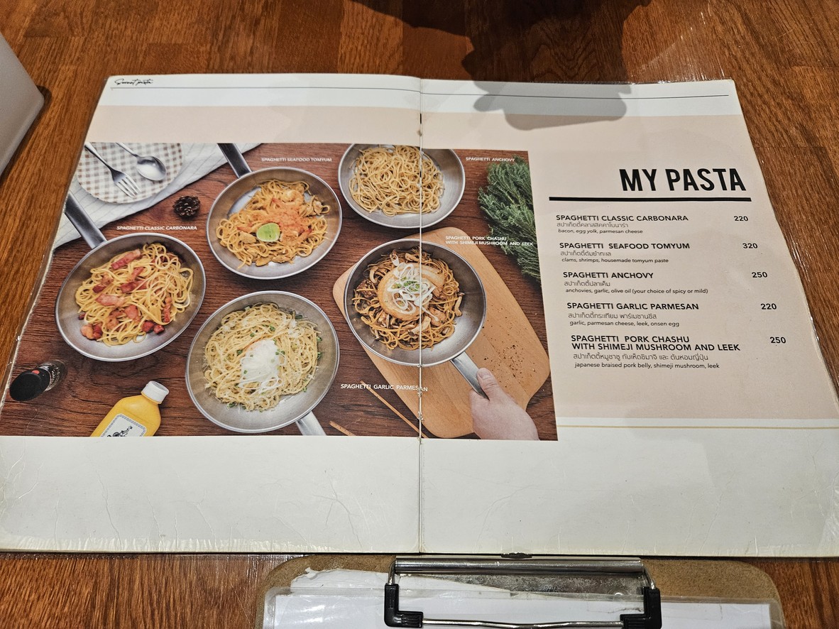 Sweet Pista Bangkok menu 1