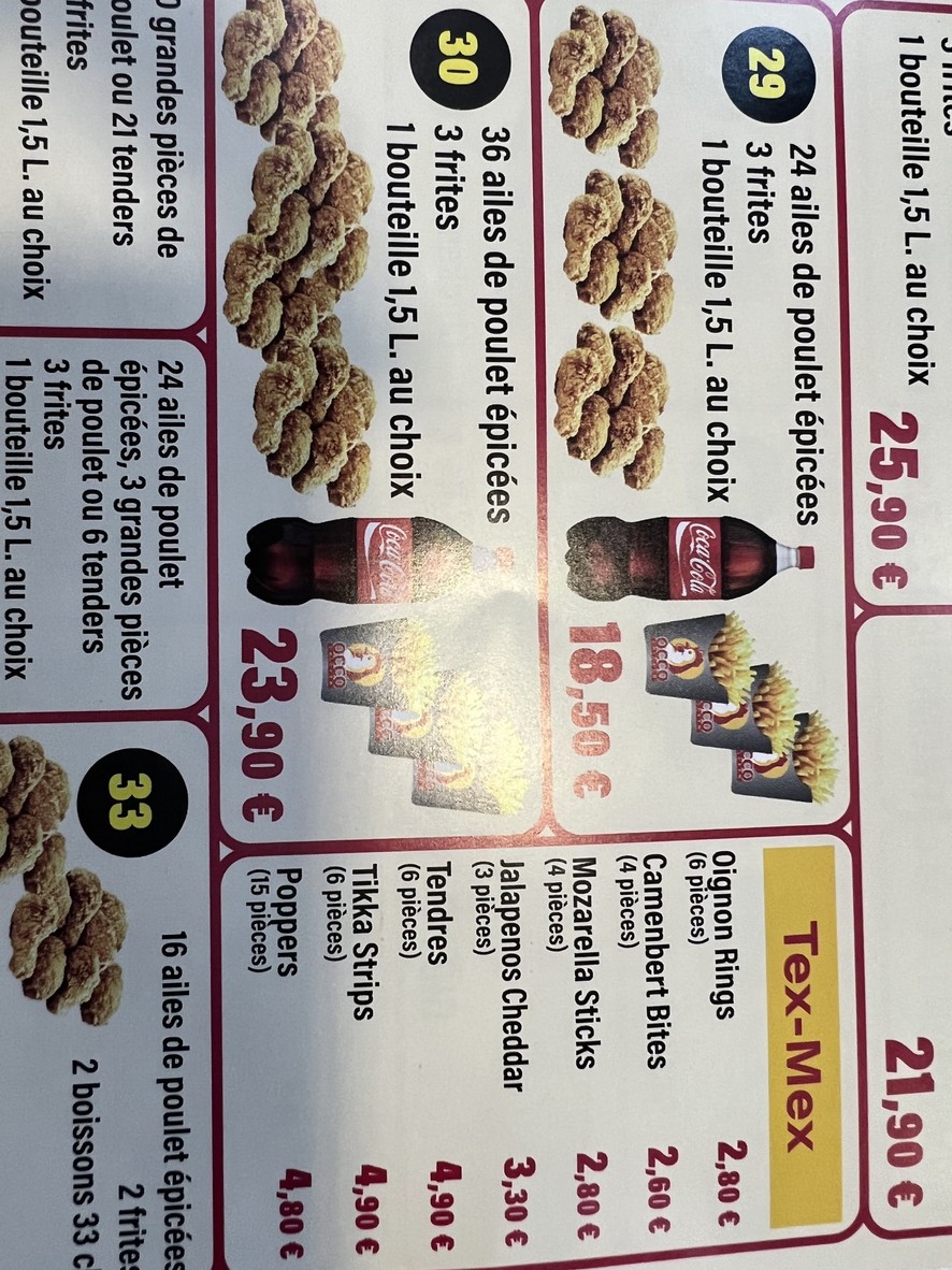 Occo Chicken Clignancourt menu 4
