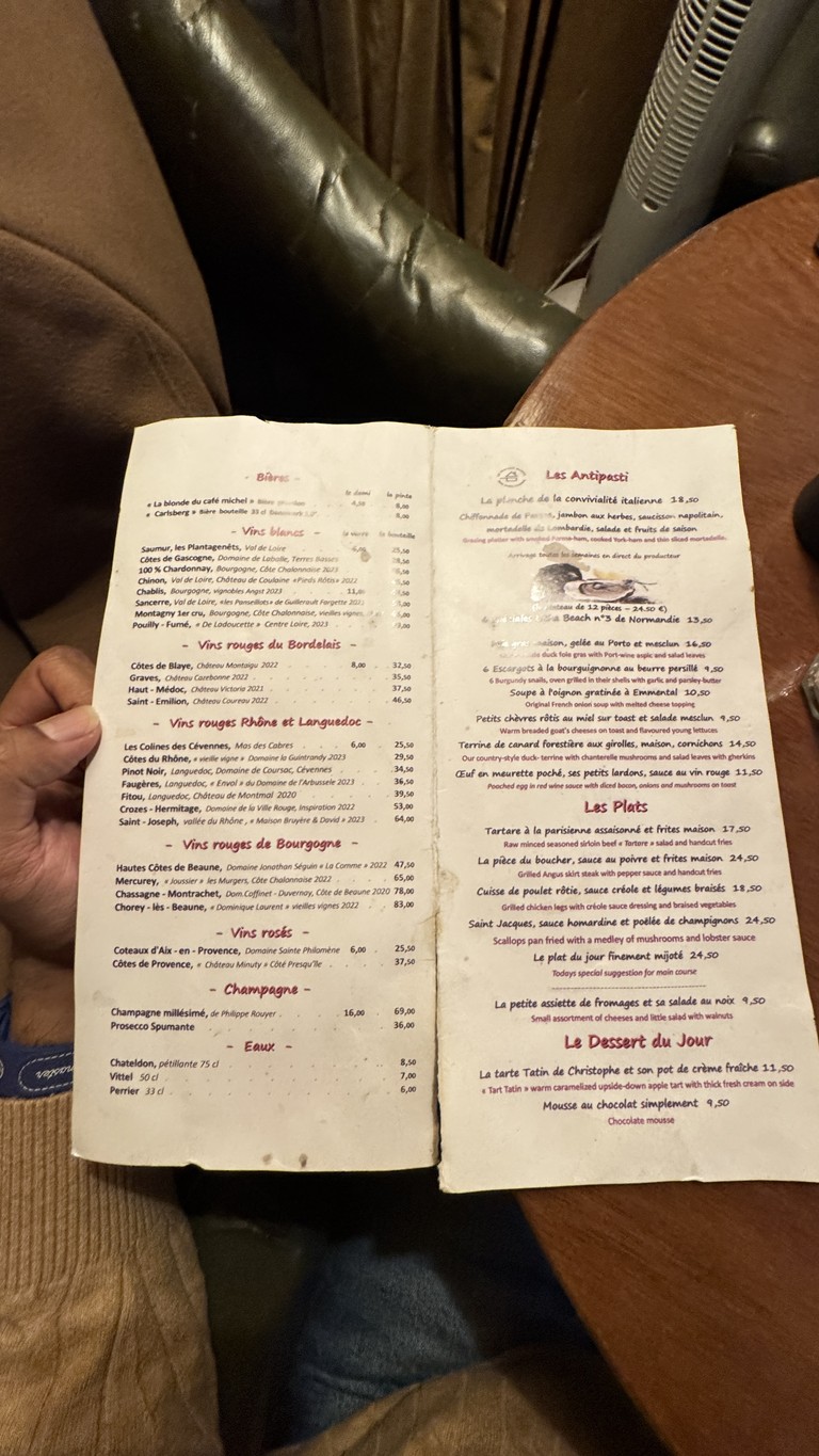 Café Michel menu 1