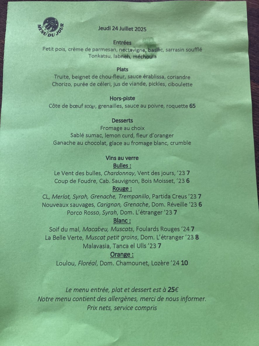 L'Orillon menu 1