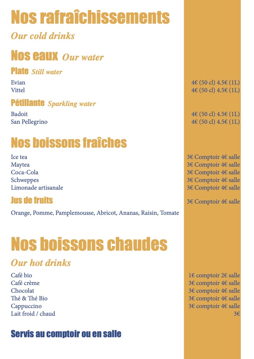 Au rendez-vous des amis menu 4